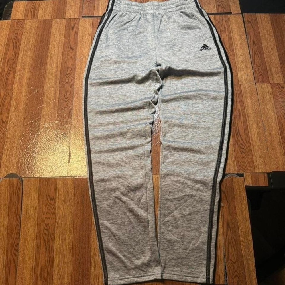 Adidas Grey Striped Retro‎ Tech Sportswear Hem Track Sweatpants Fits Medium